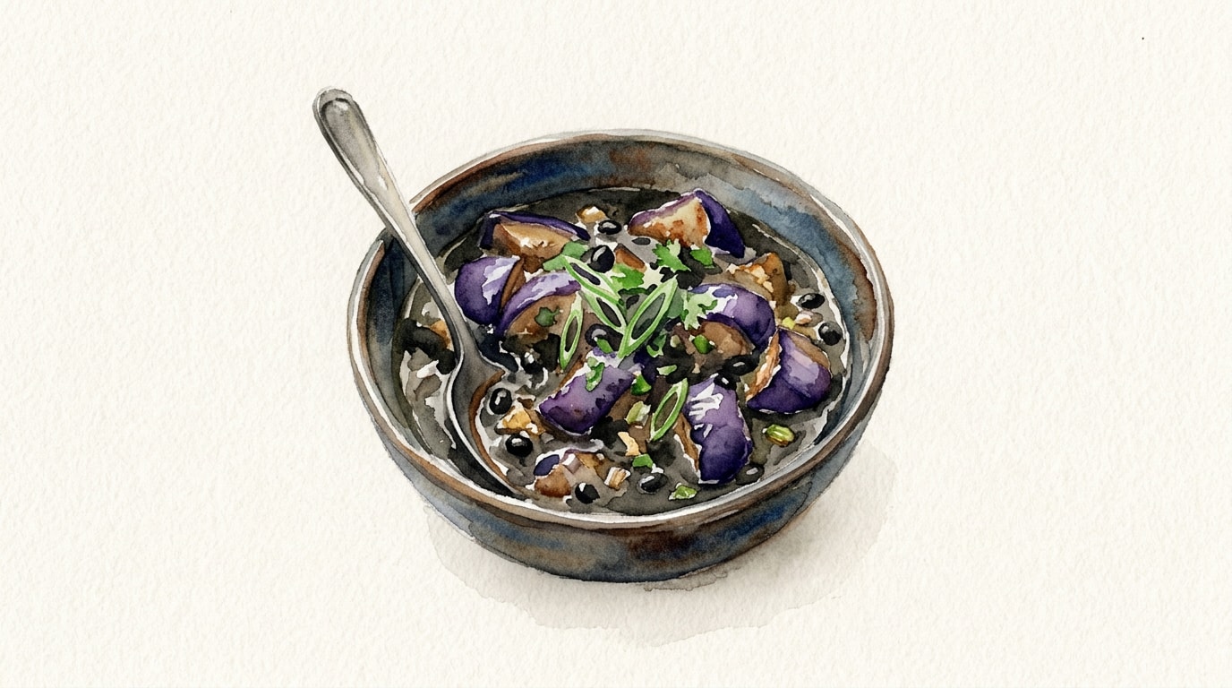 Pan-Seared Eggplant in Savory Black Bean Sauce
