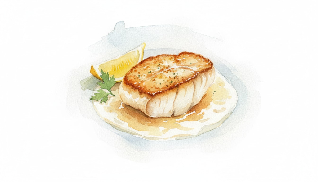 Pan-Seared Monkfish with White Wine Butter Sauce