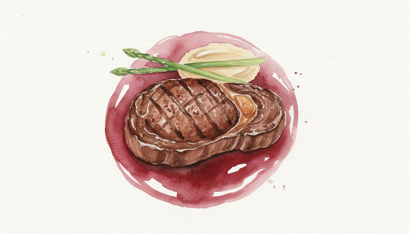 Pan-Seared Rib-Eye Steak with Red Wine Sauce