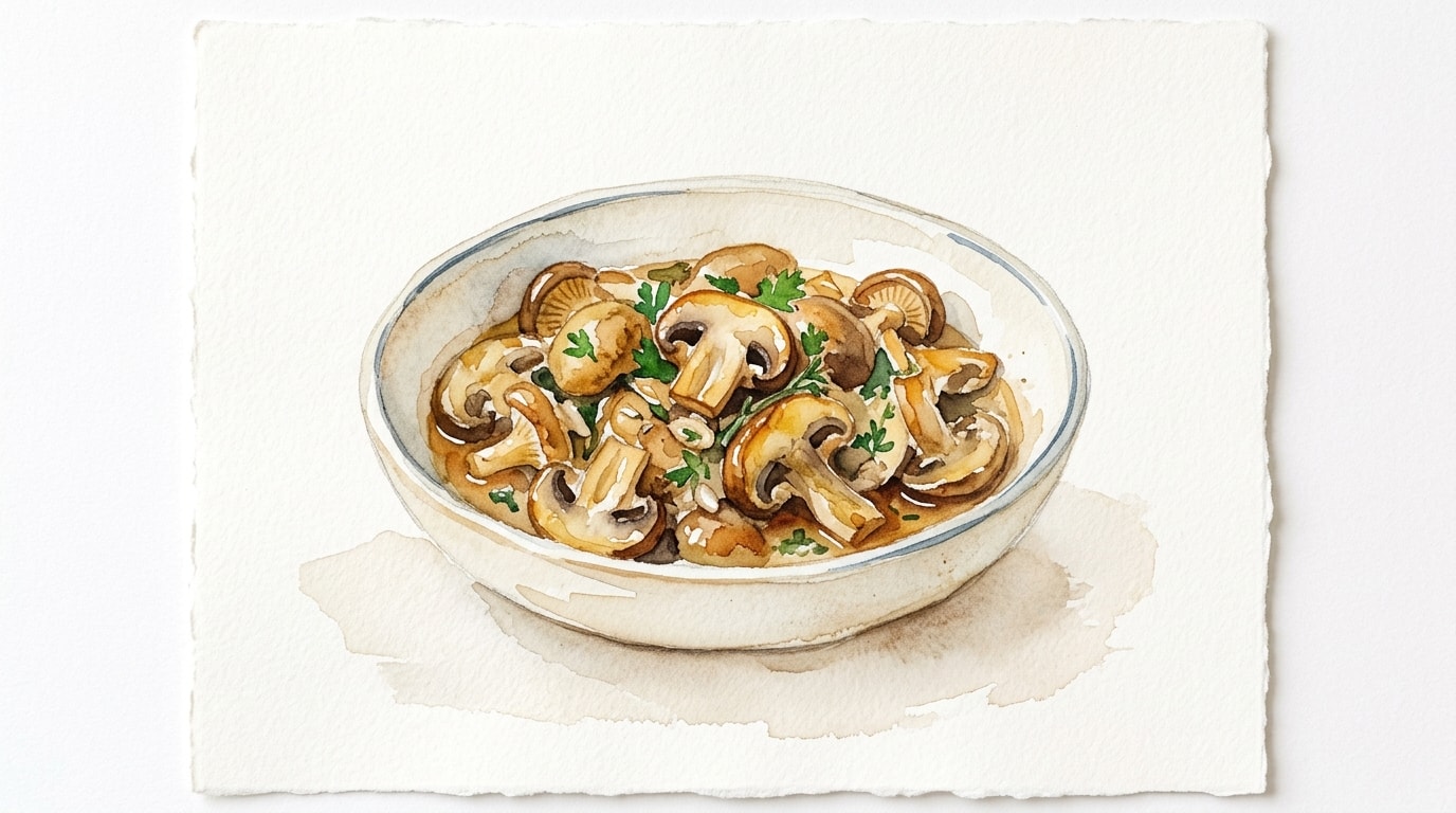 Pan-Seared White Wine Mushrooms