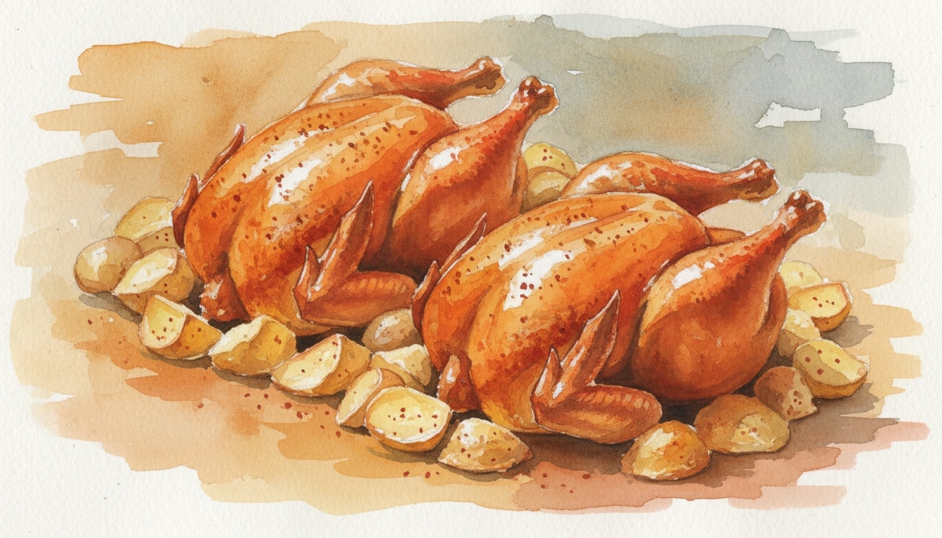 Paprika Roasted Chickens and Potatoes