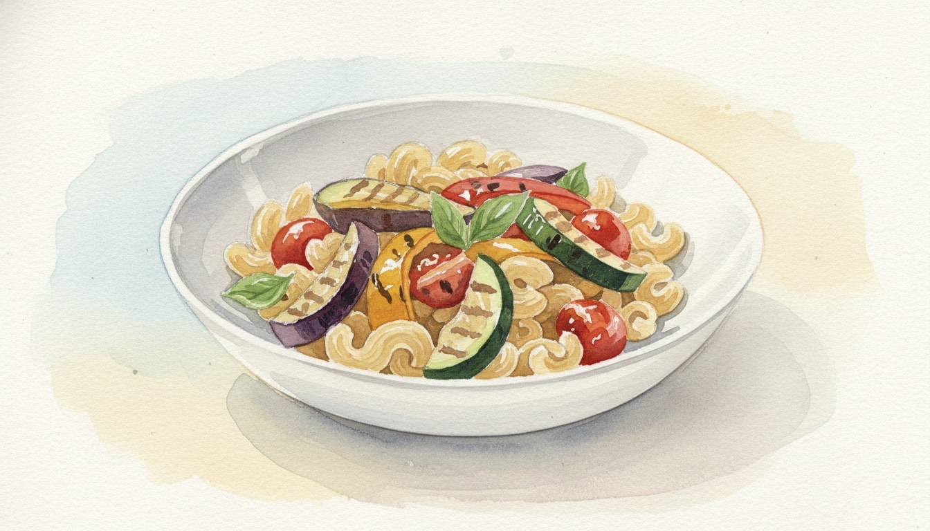 Pasta With Grilled Summer Vegetables