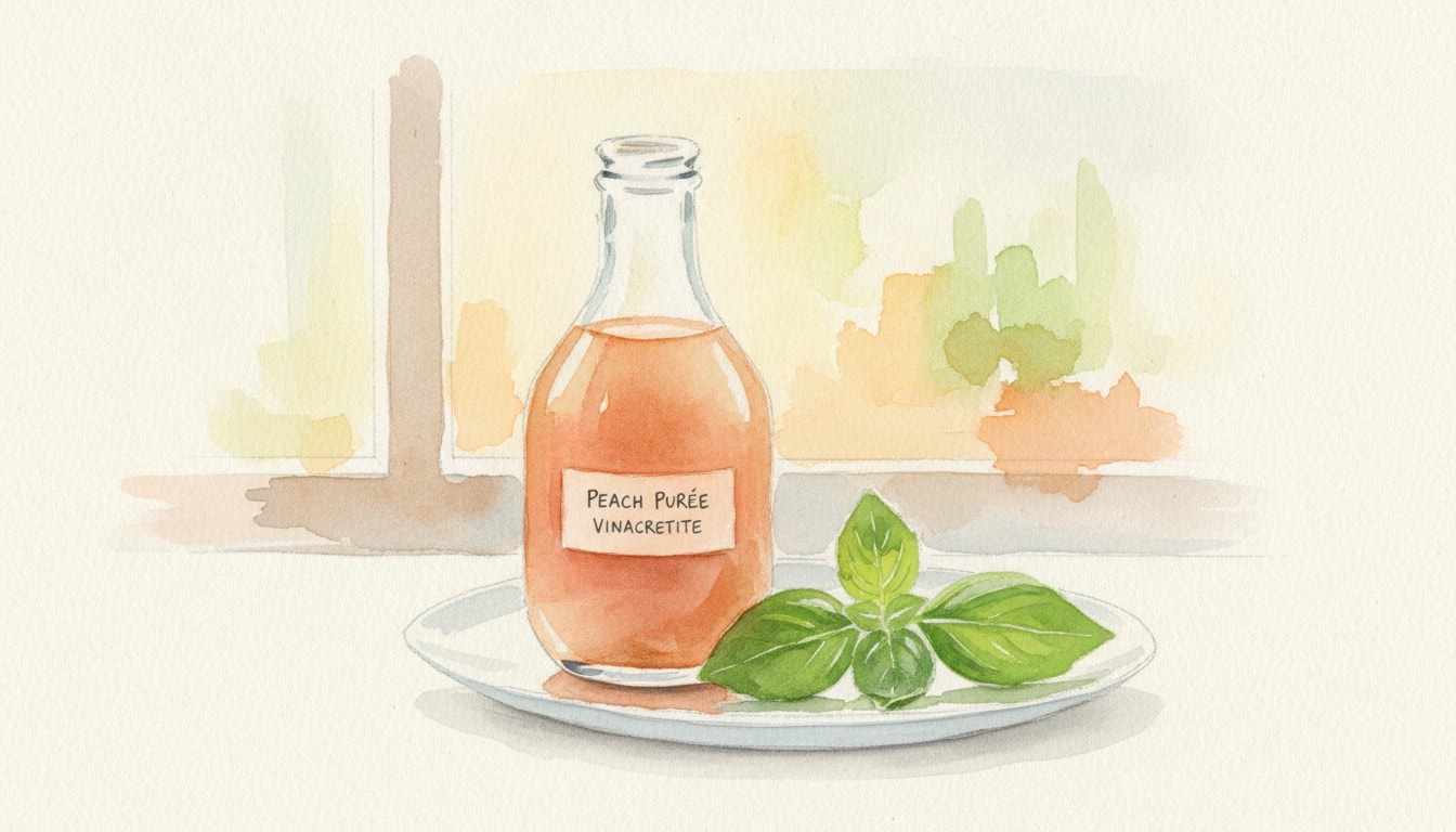 Peach Purée Vinaigrette with Fresh Basil