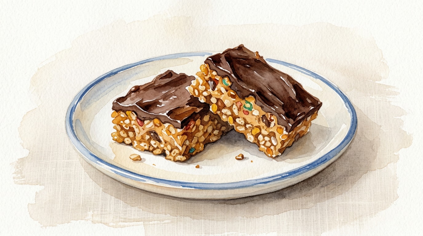 Peanut Butter And Chocolate Butterscotch Puffed Cereal Bars