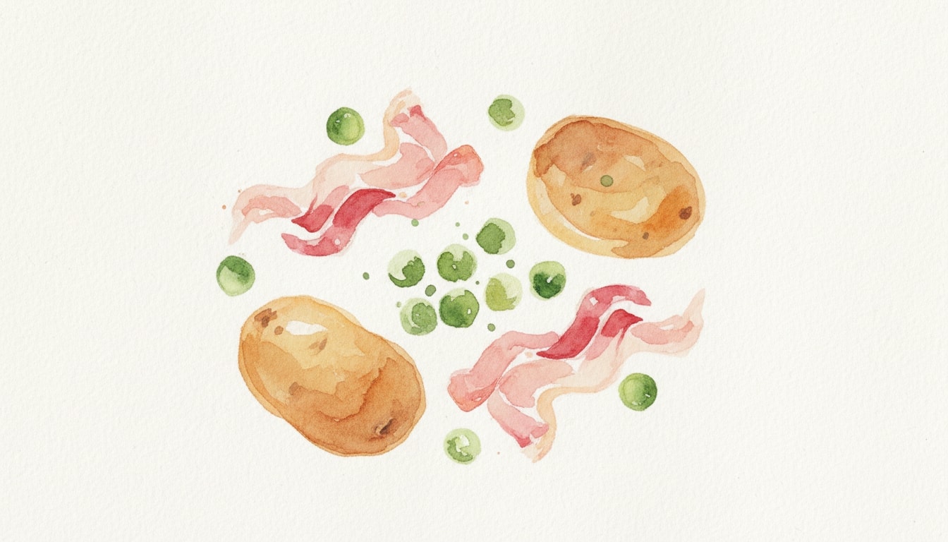 Peas, Prosciutto, and Potatoes