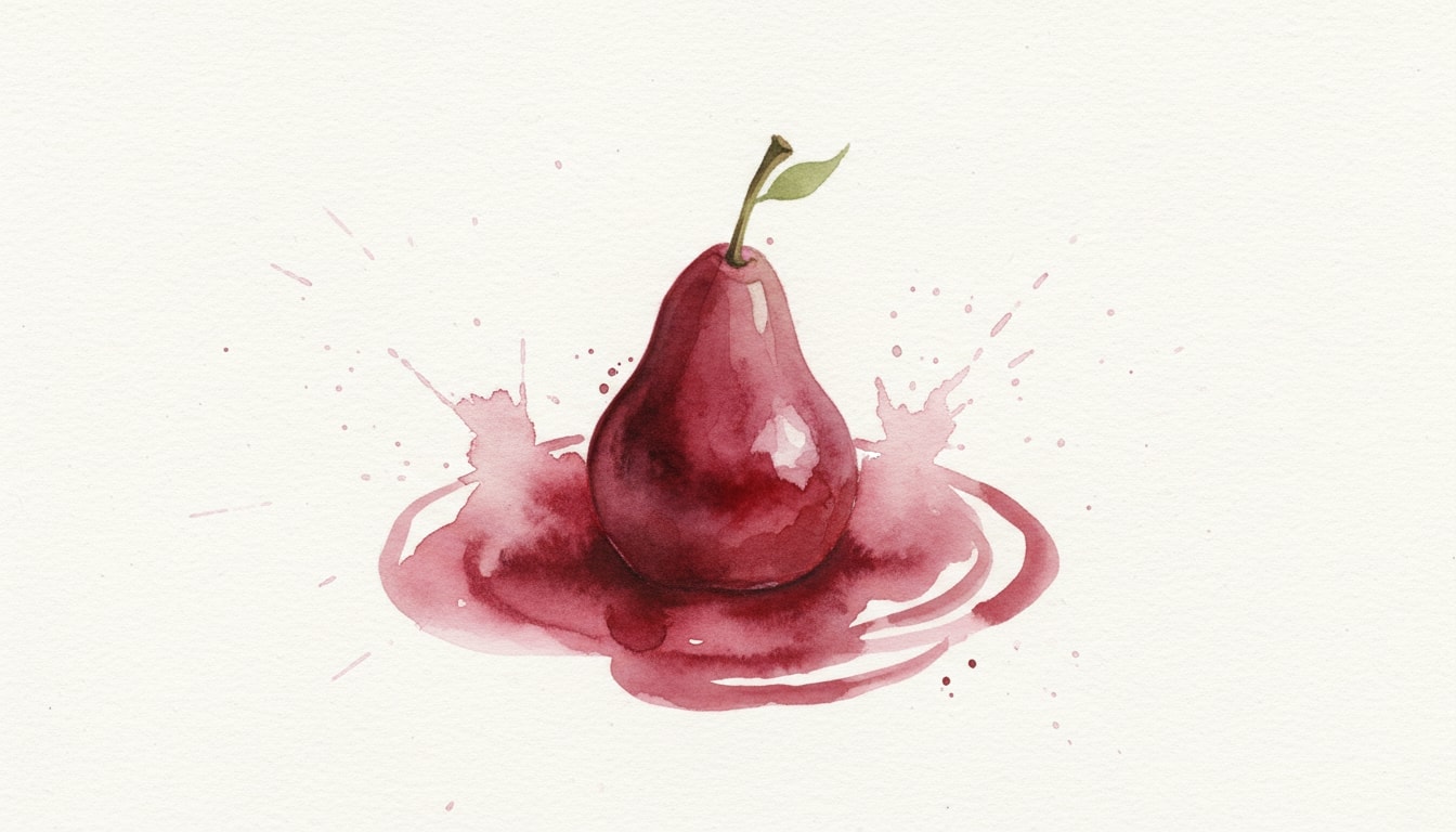 Poached Pear in Red Wine