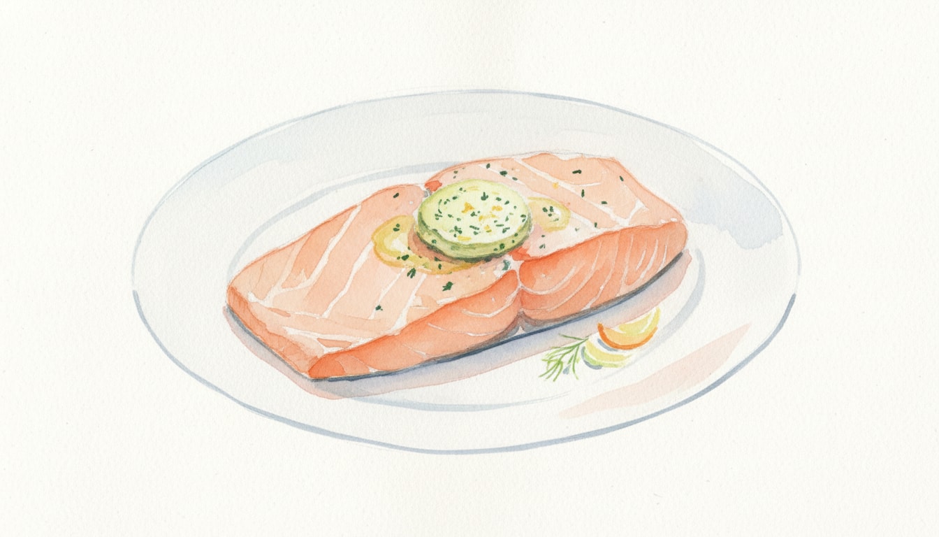 Poached Salmon with Maitre d'Hotel Butter
