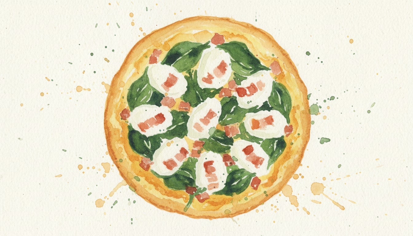 Polenta Pizza with Pancetta and Spinach