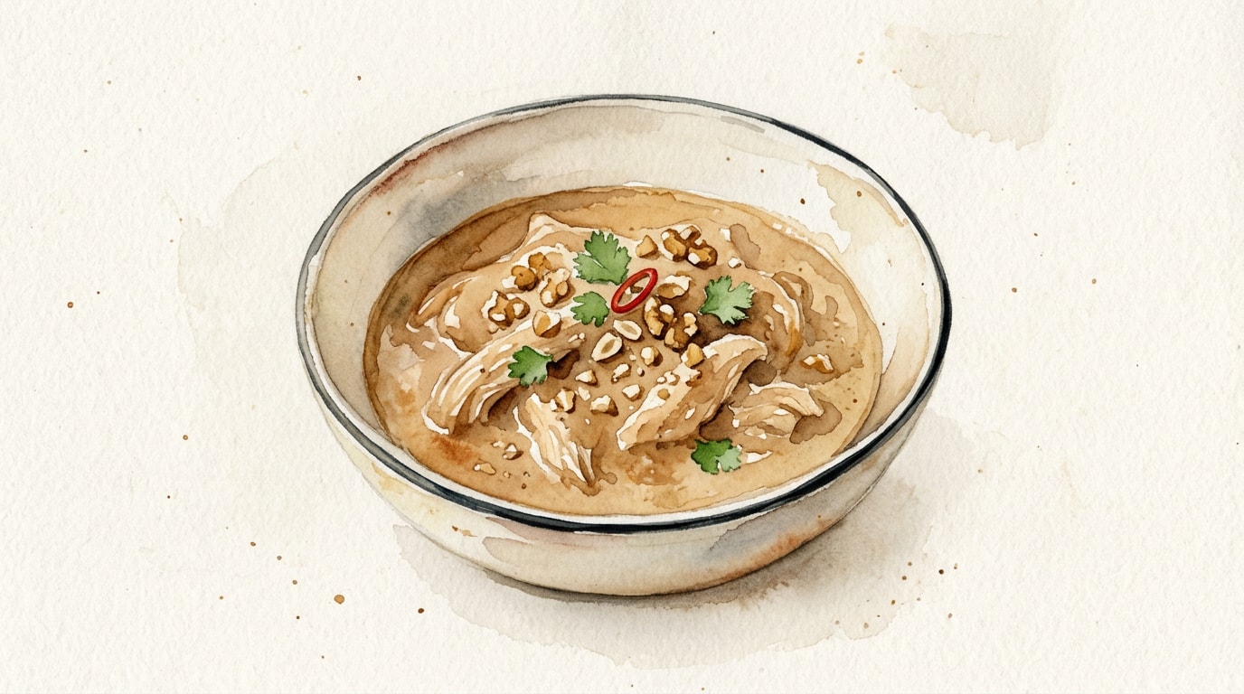 Pollo En Salsa De Nuez Y Cacahuate