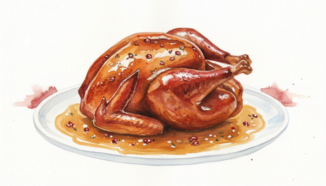 Pomegranate Molasses Glazed Turkey with Brown Butter Gravy