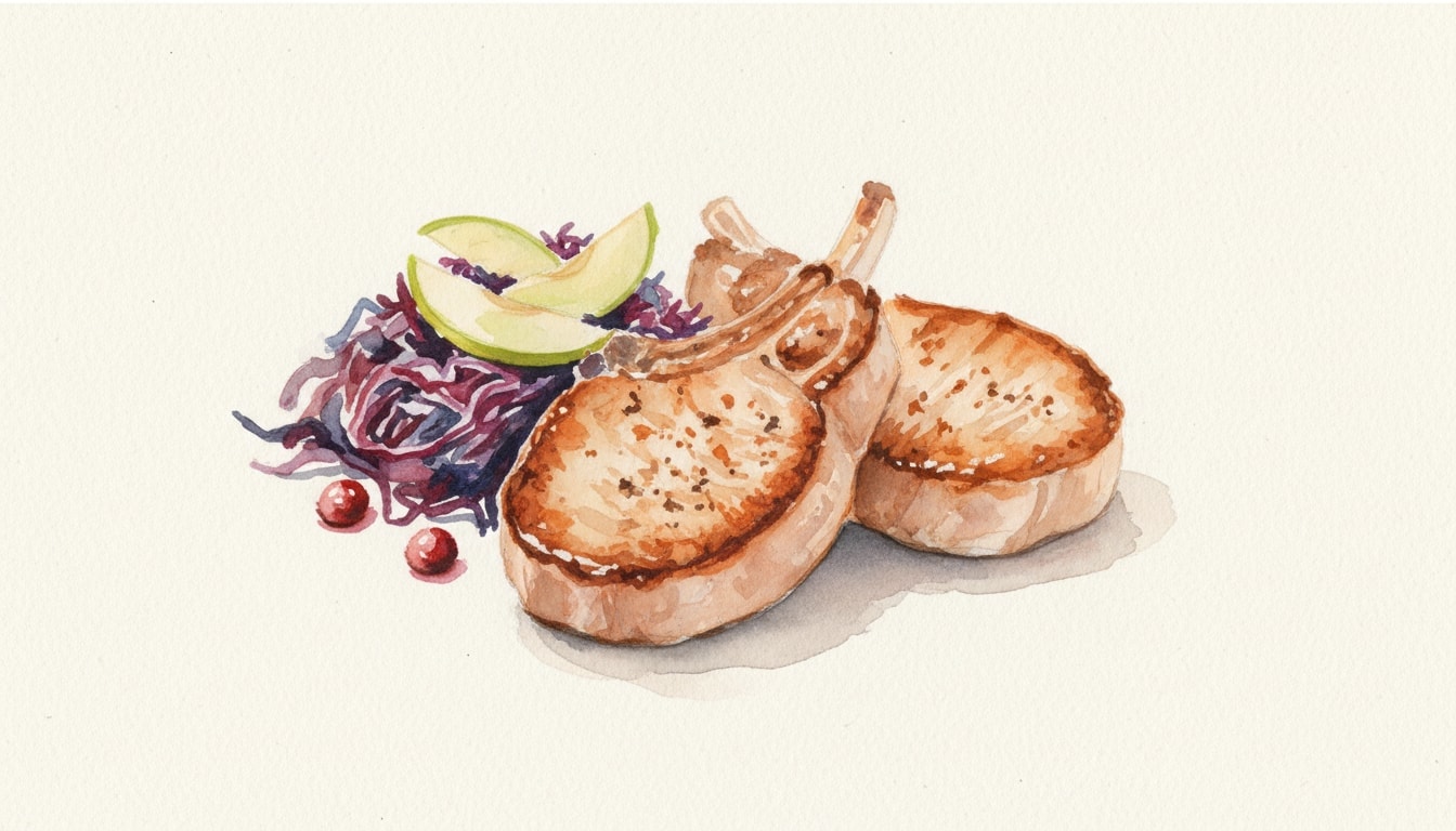 Pork Chops With Cabbage and Apples