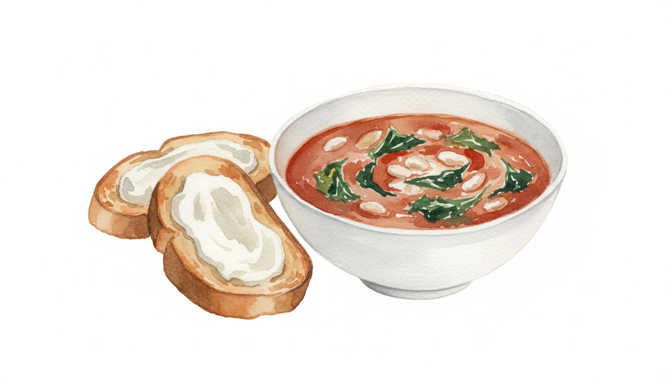 Pressure Cooker Ribollita With Smoked Mozzarella Toasts