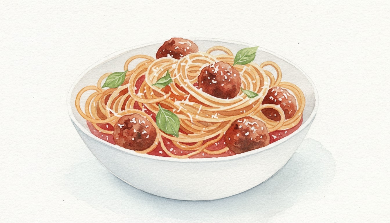 Pressure Cooker Spaghetti and Meatballs with Parmesan and Basil
