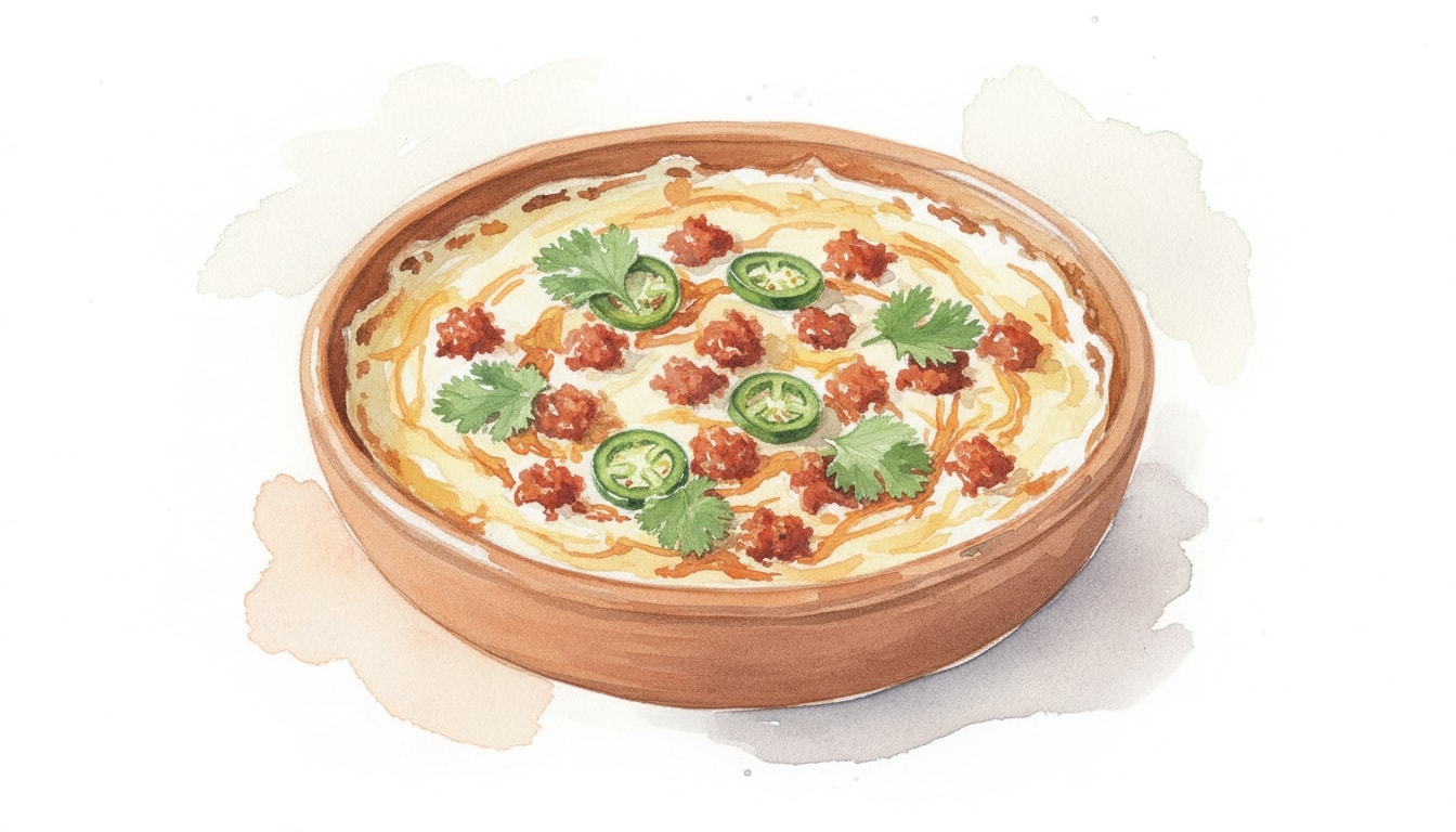 Queso Fundido with Chorizo, Jalapeño, and Cilantro