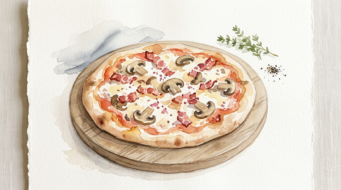 Quick Bacon and Mushroom Pizza