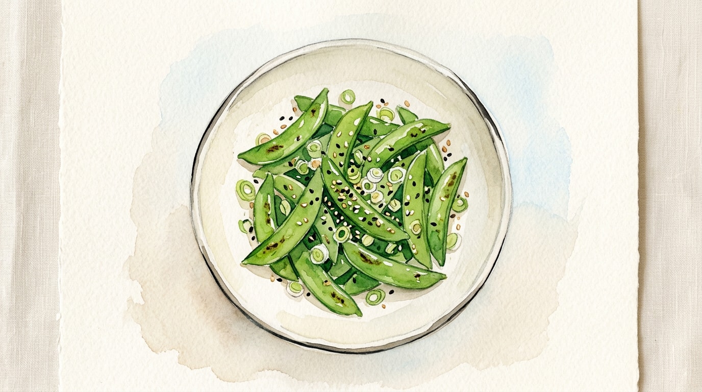 Quick Stir-Fried Sugar Snap Peas With Scallions And Sesame Seeds