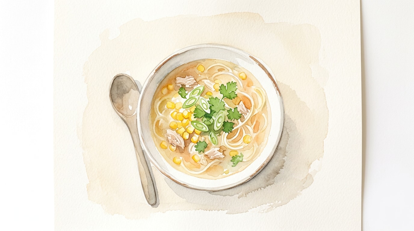Quick Sweetcorn and Chicken Noodle Soup