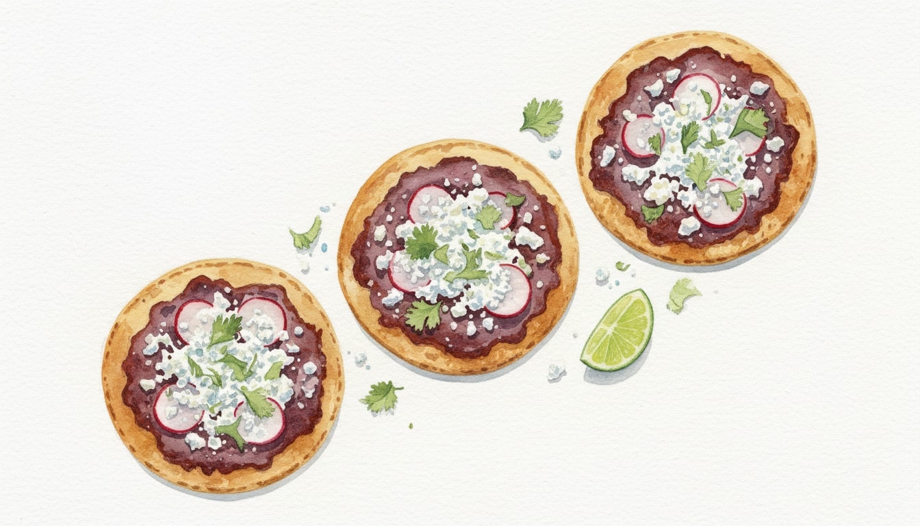Quick Vegetarian Bean Tostadas with Queso Fresco