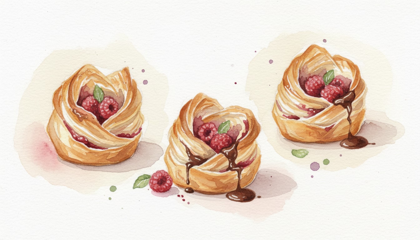 Raspberry Chocolate Phyllo Bundles