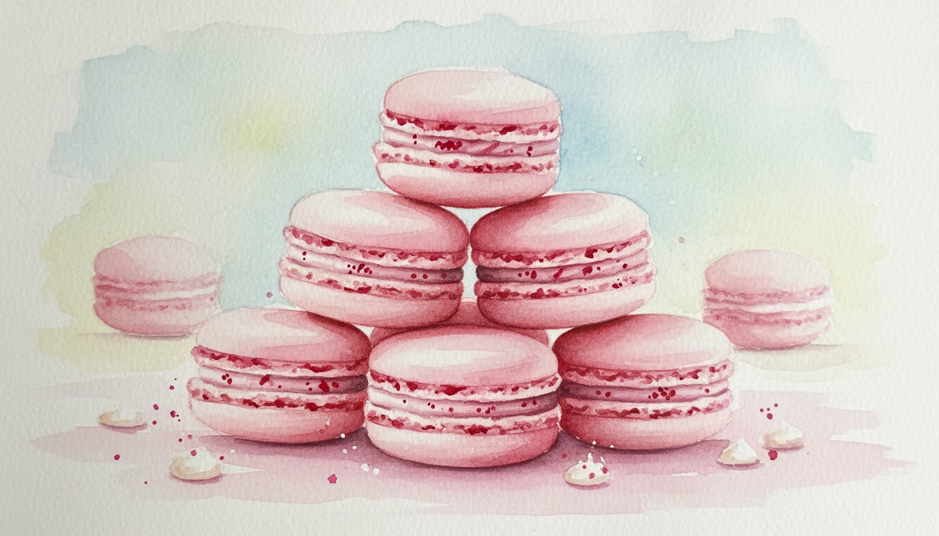 Raspberry White Chocolate Macarons