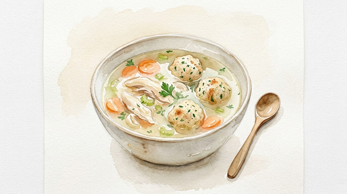 Restorative Chicken Soup with Bone Marrow Balls