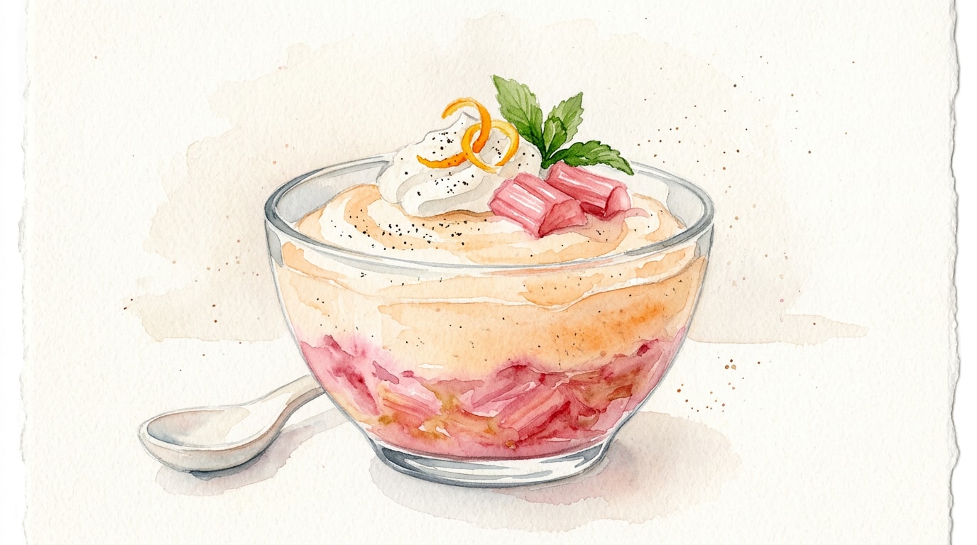 Rhubarb, Orange, and Vanilla Mousse