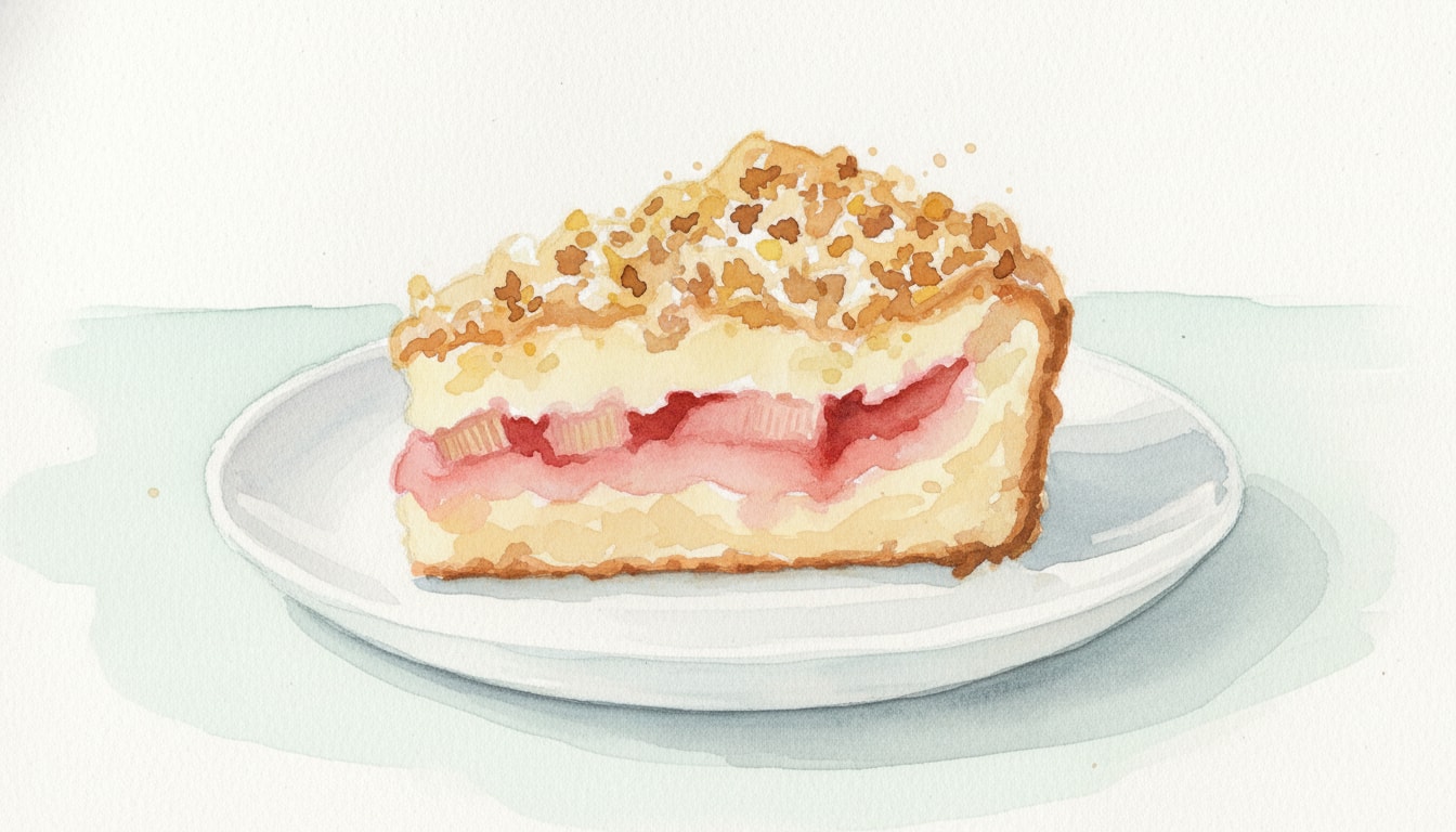 Rhubarb Streusel Coffee Cake