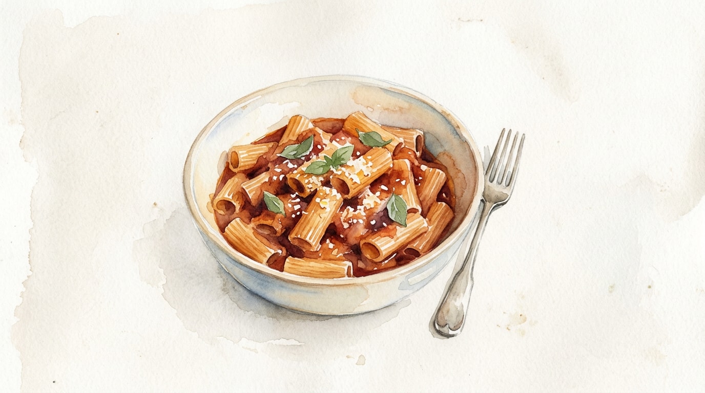 Rigatoni with Red Wine Tomato Butter Sauce