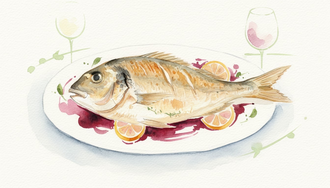 Roast Sea Bream in Wine