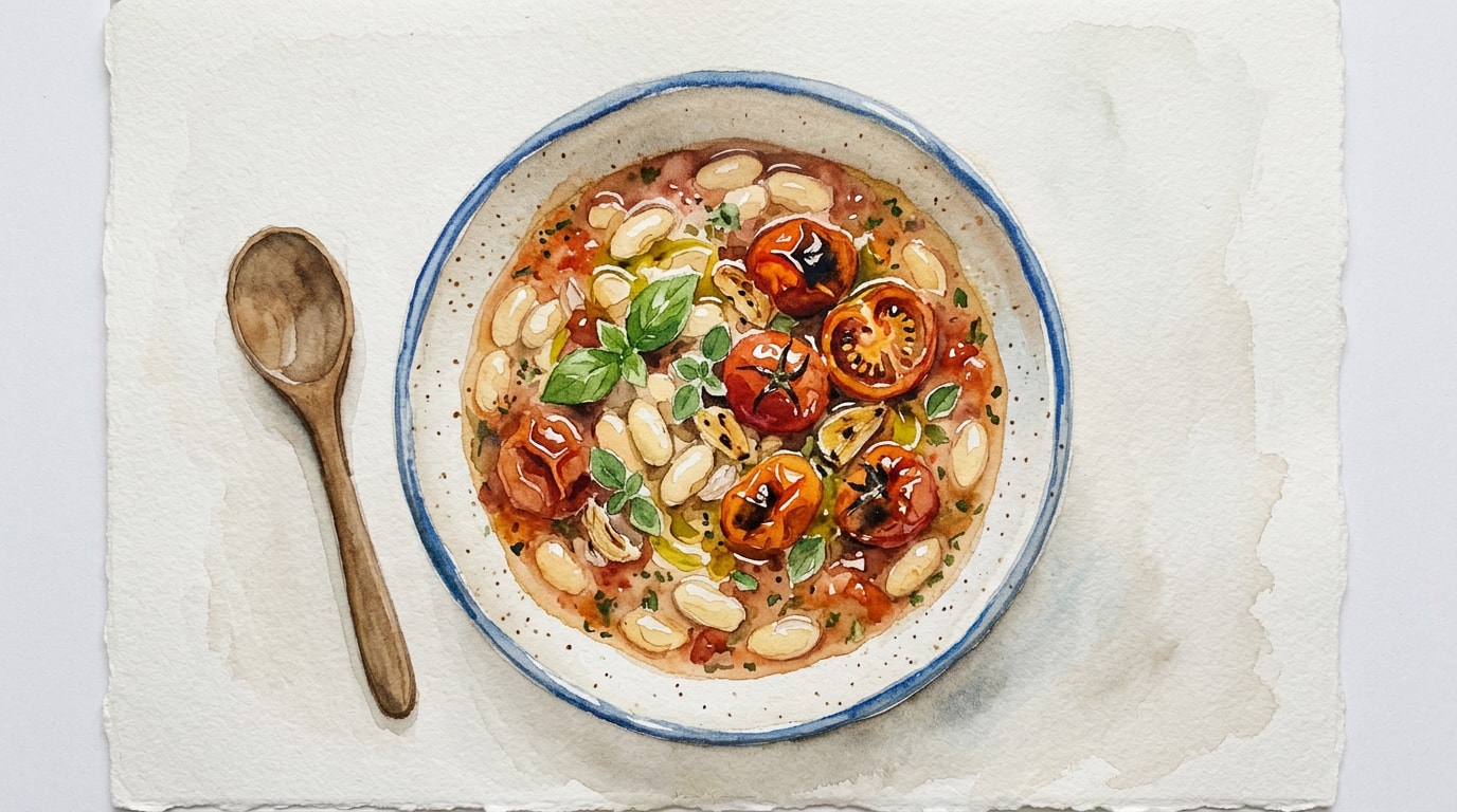Roasted Cherry Tomato and White Bean Stew