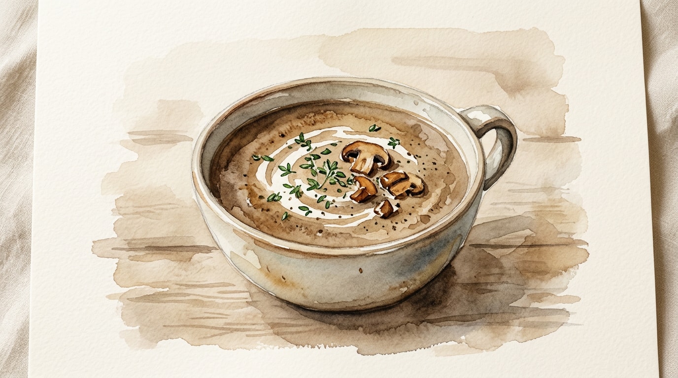 Roasted Cremini Mushroom Soup