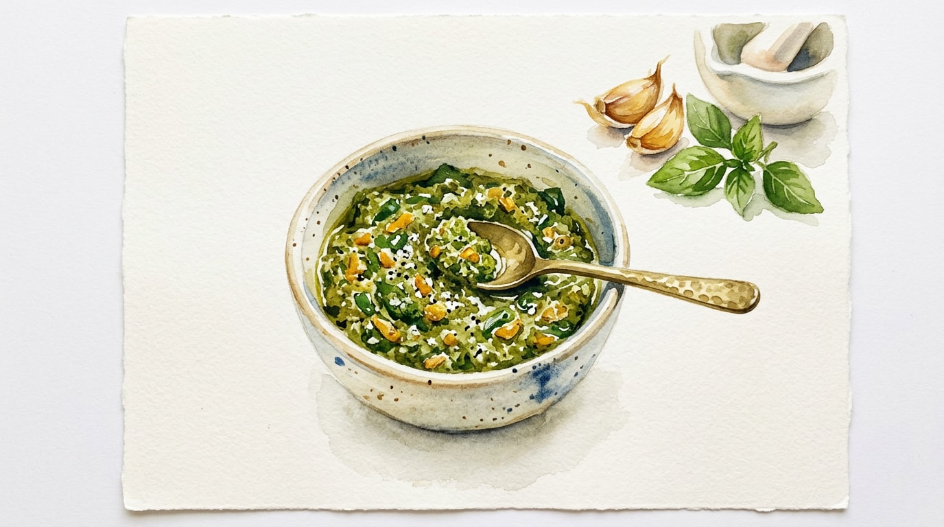 Roasted Garlic And Basil Paste