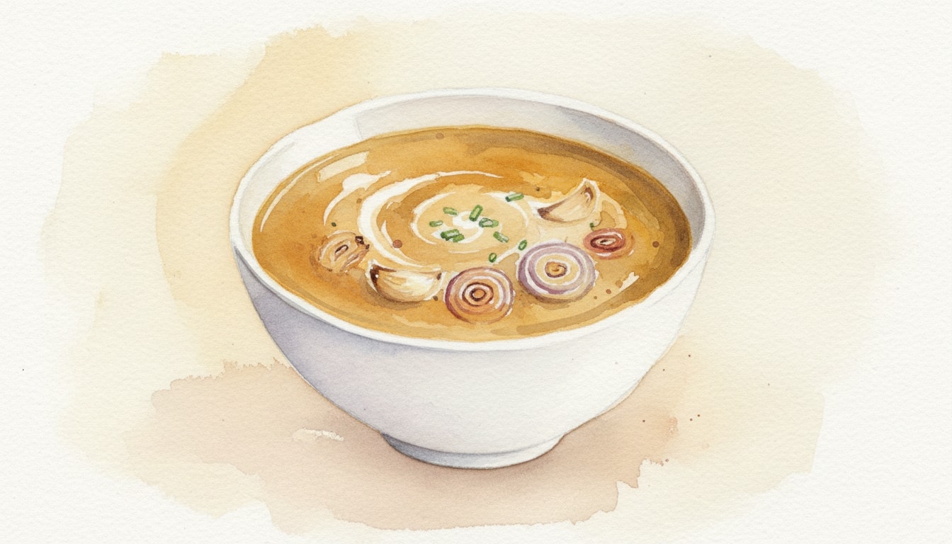 Roasted Garlic and Shallot Soup