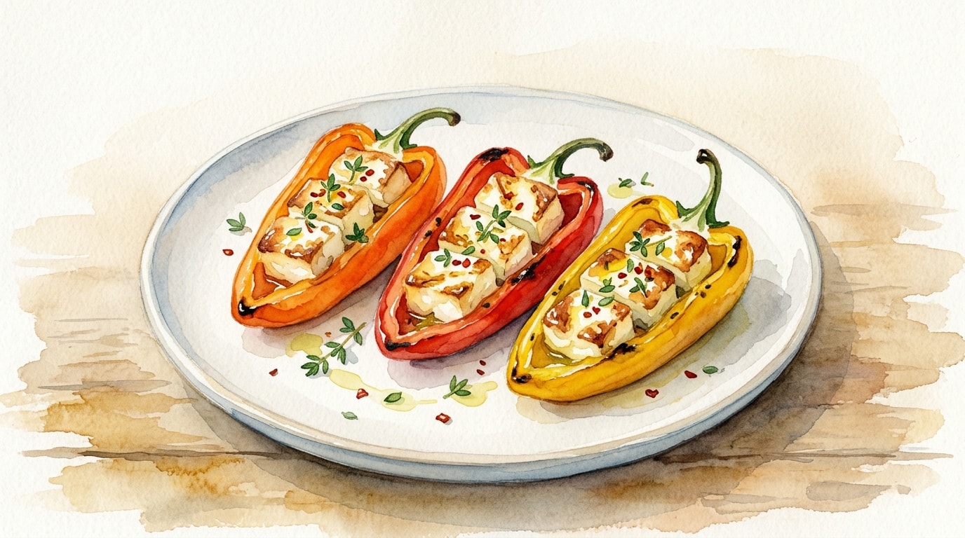 Roasted Halloumi-Stuffed Mini Peppers