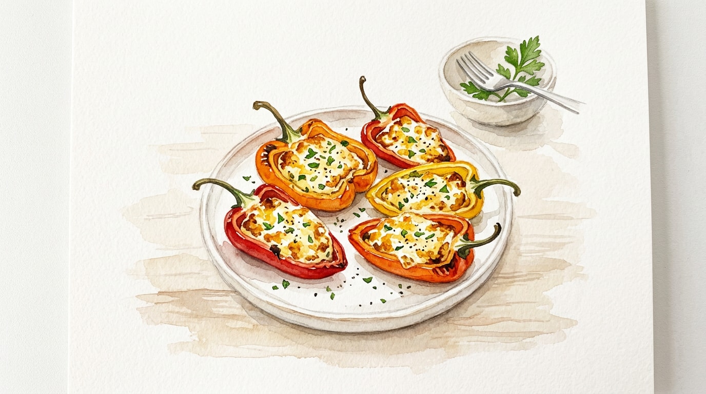 Roasted Halloumi-Stuffed Mini Peppers