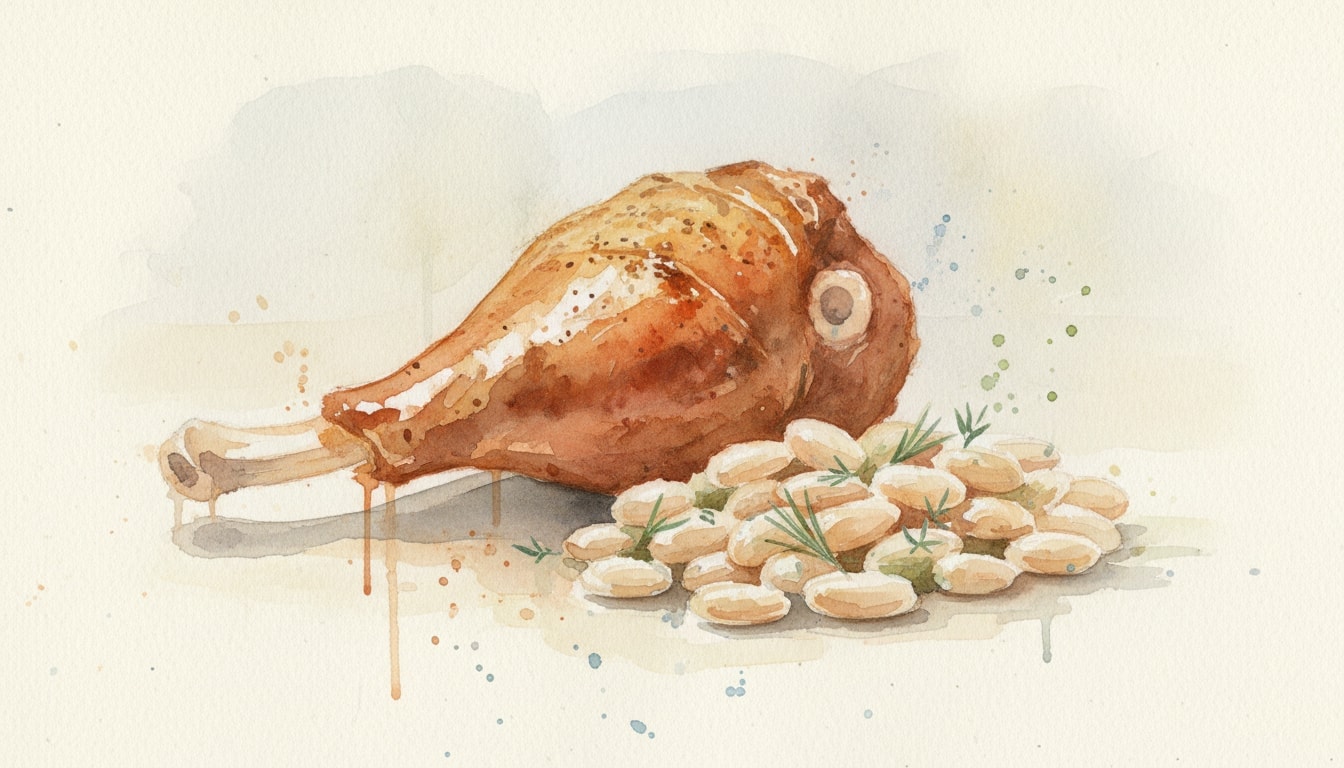 Roasted Leg of Lamb with Savory White Beans