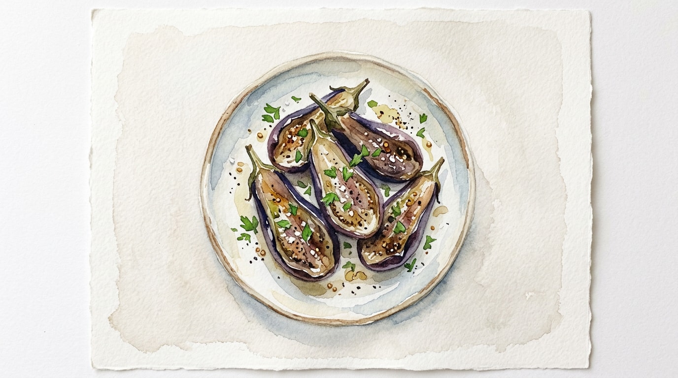 Roasted Marinated Baby Aubergines