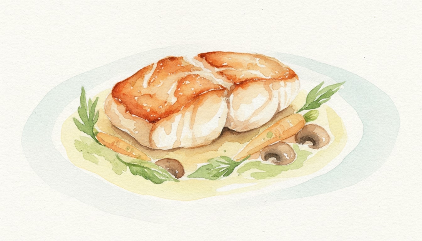 Roasted Monkfish with White Wine and Aromatic Vegetables