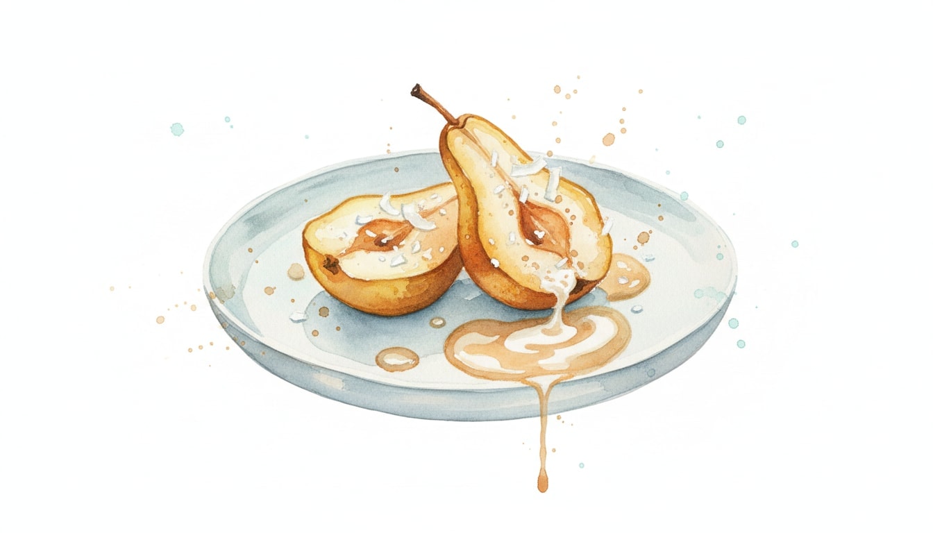 Roasted Pears with Coconut Butterscotch Sauce