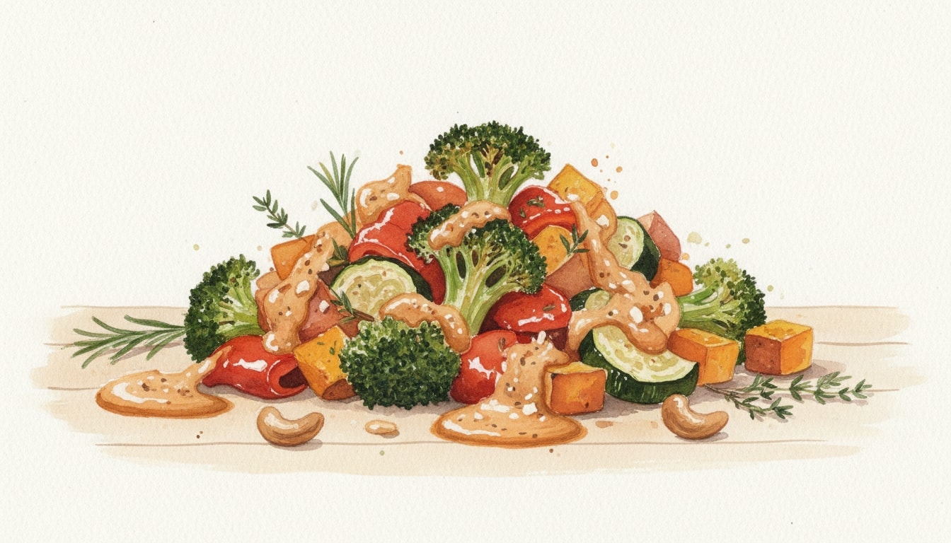 Roasted Vegetables With Cashew Romesco