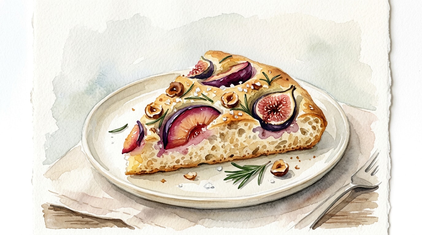 Rosemary Fig and Plum Hazelnut Focaccia