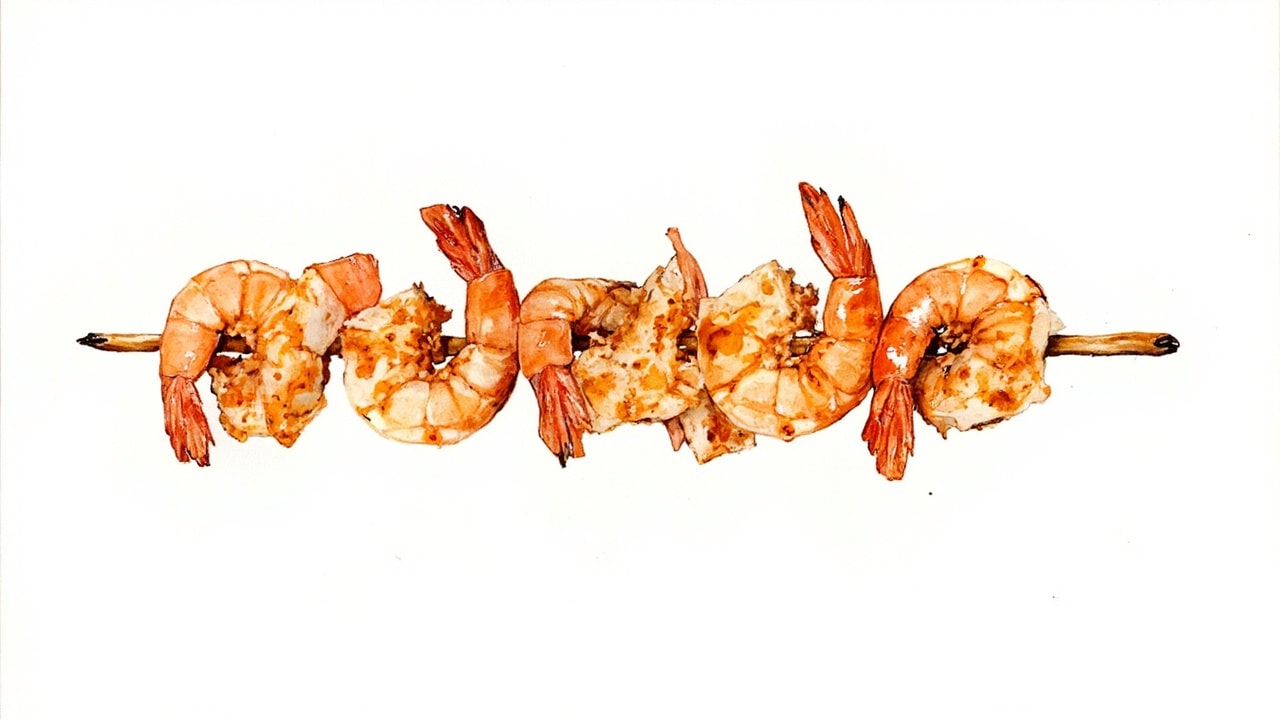 Rum-Mustard Glazed Shrimp on Sugar Cane Skewers