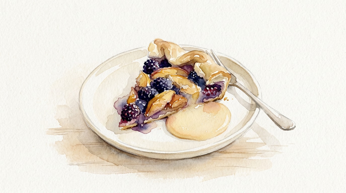 Rustic Apple Blackberry Tart with Calvados Sabayon