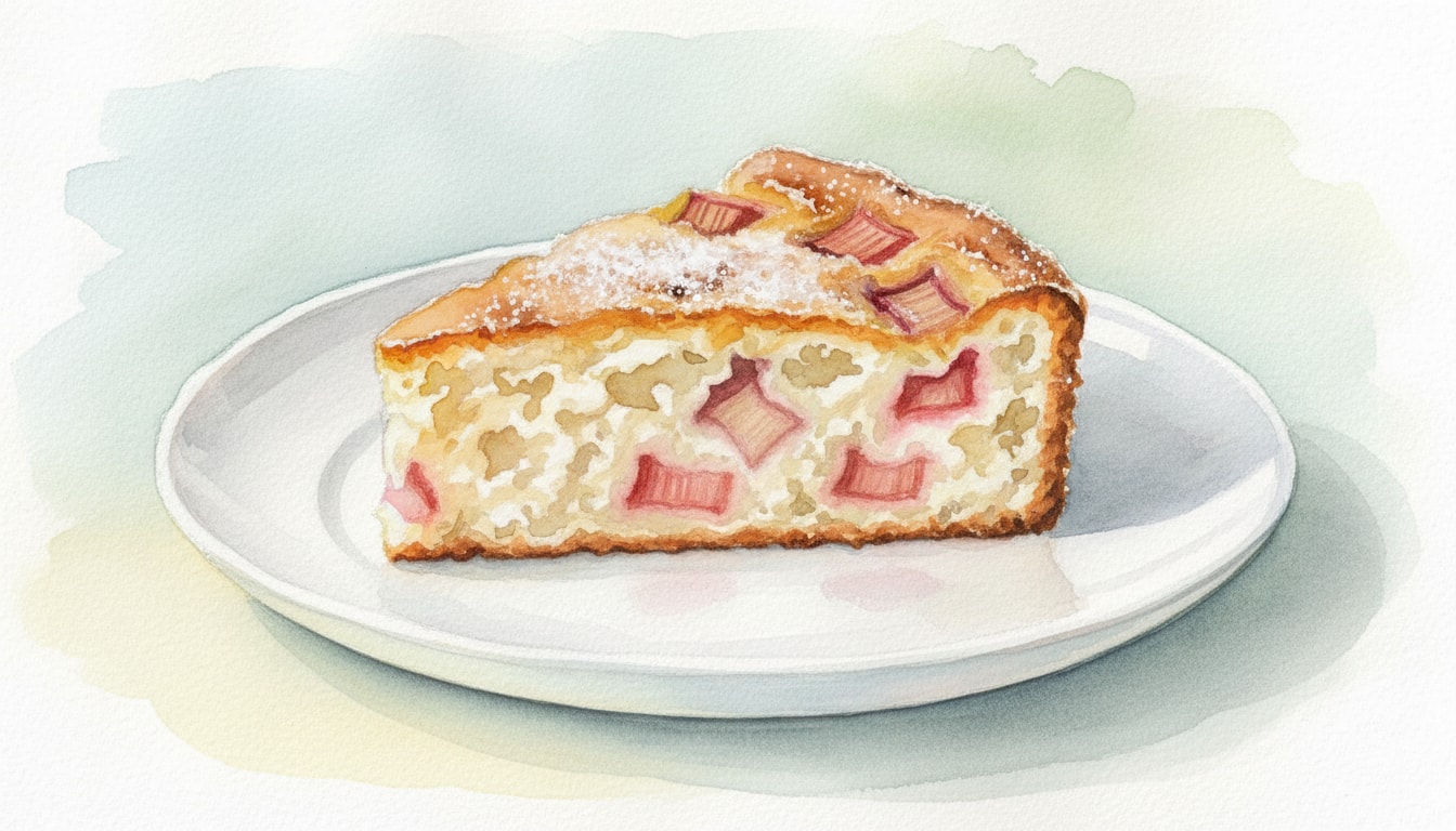 Rustic Buttermilk Rhubarb Cake