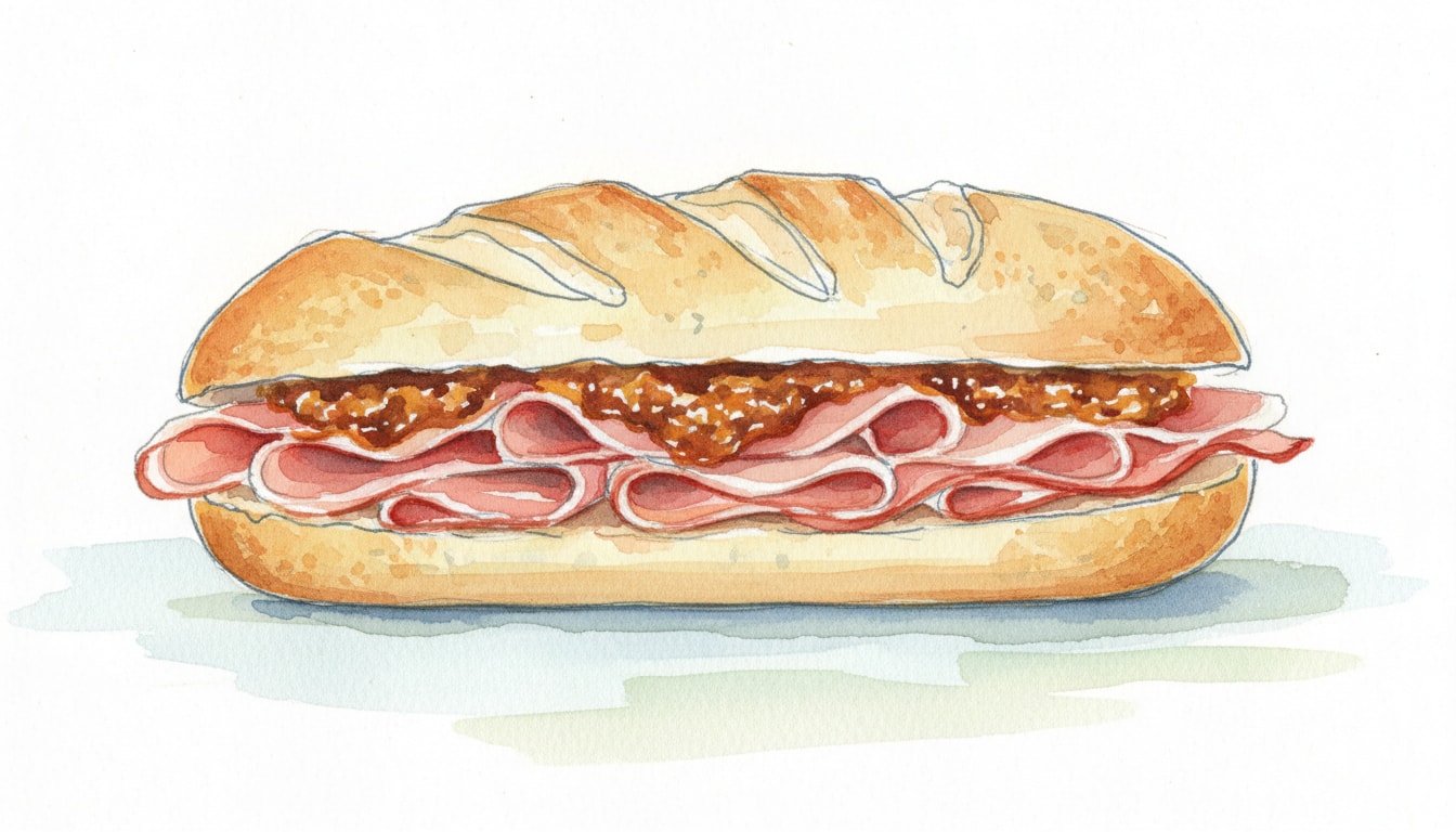 Rustic Ham & Chutney Baguette