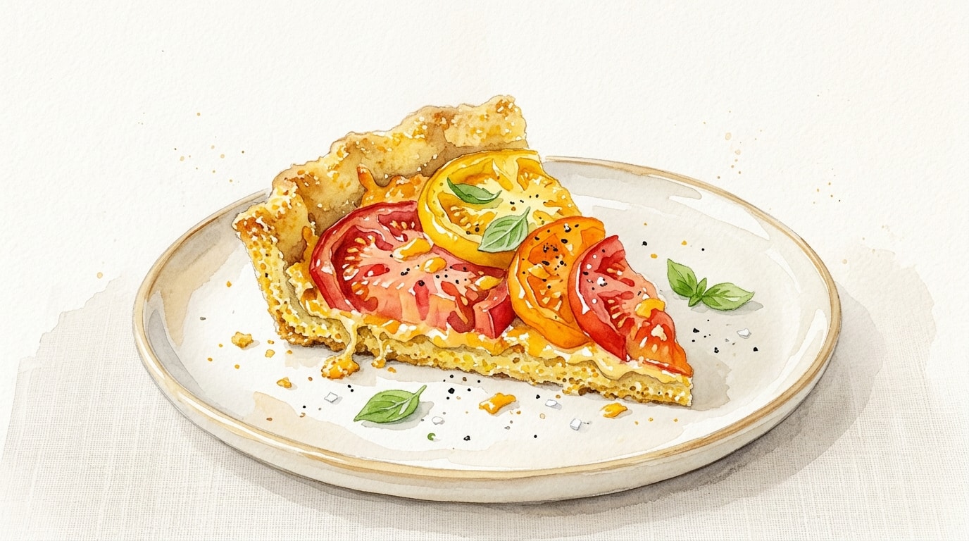 Rustic Tomato Tart with Cheddar-Cornmeal Crust