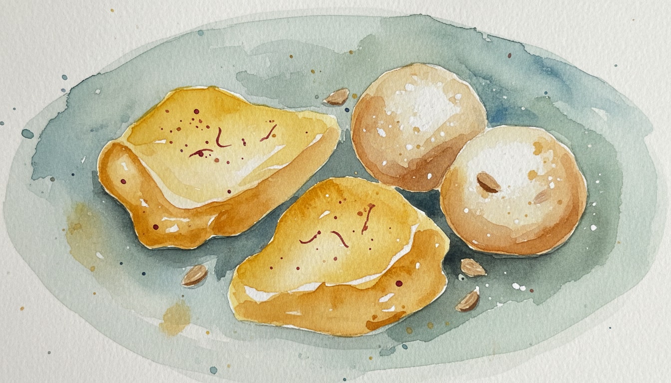 Saffron Chicken and Almond Beignets