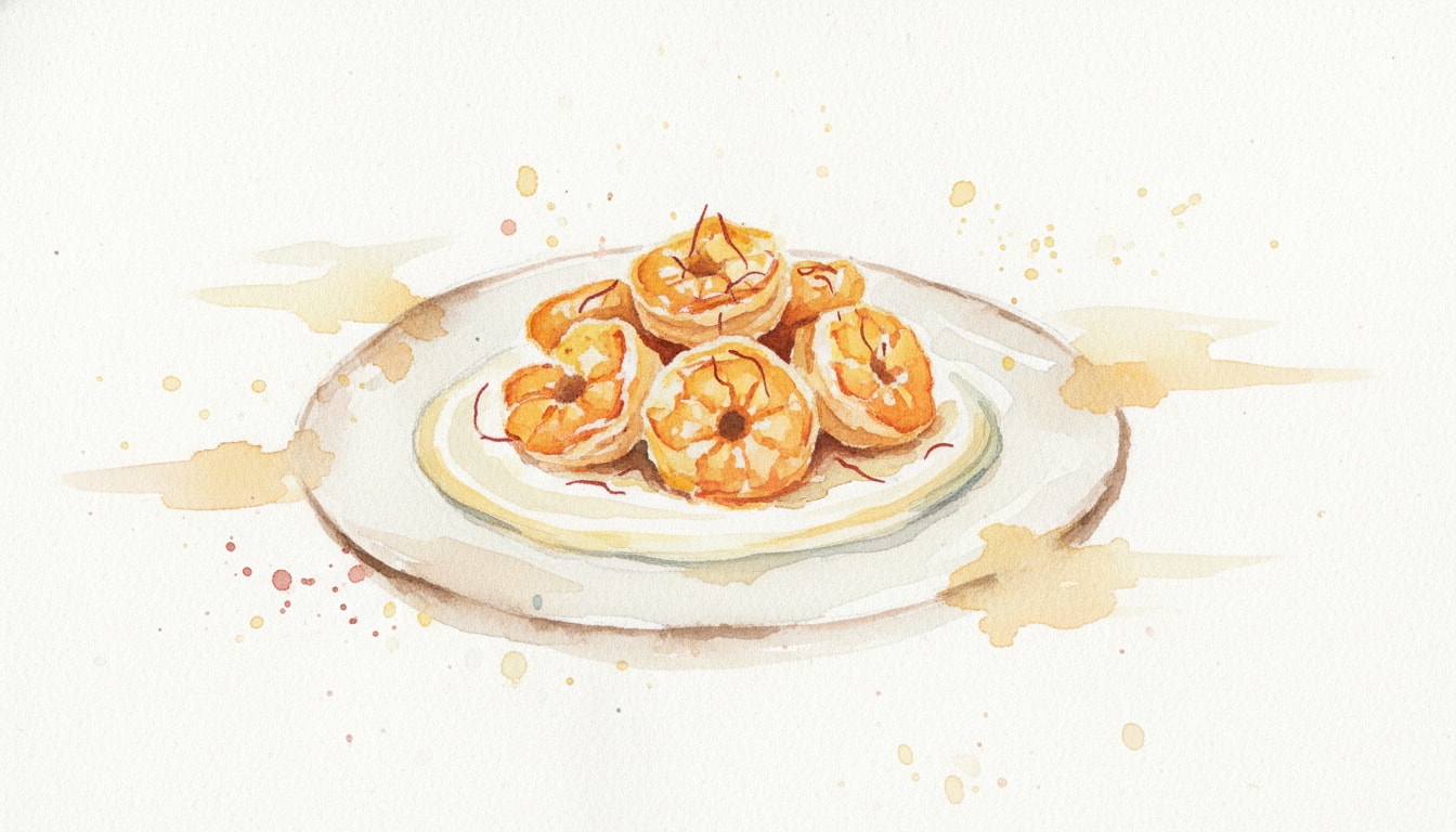 Saffron-Glazed Shrimp with Velvet Aioli