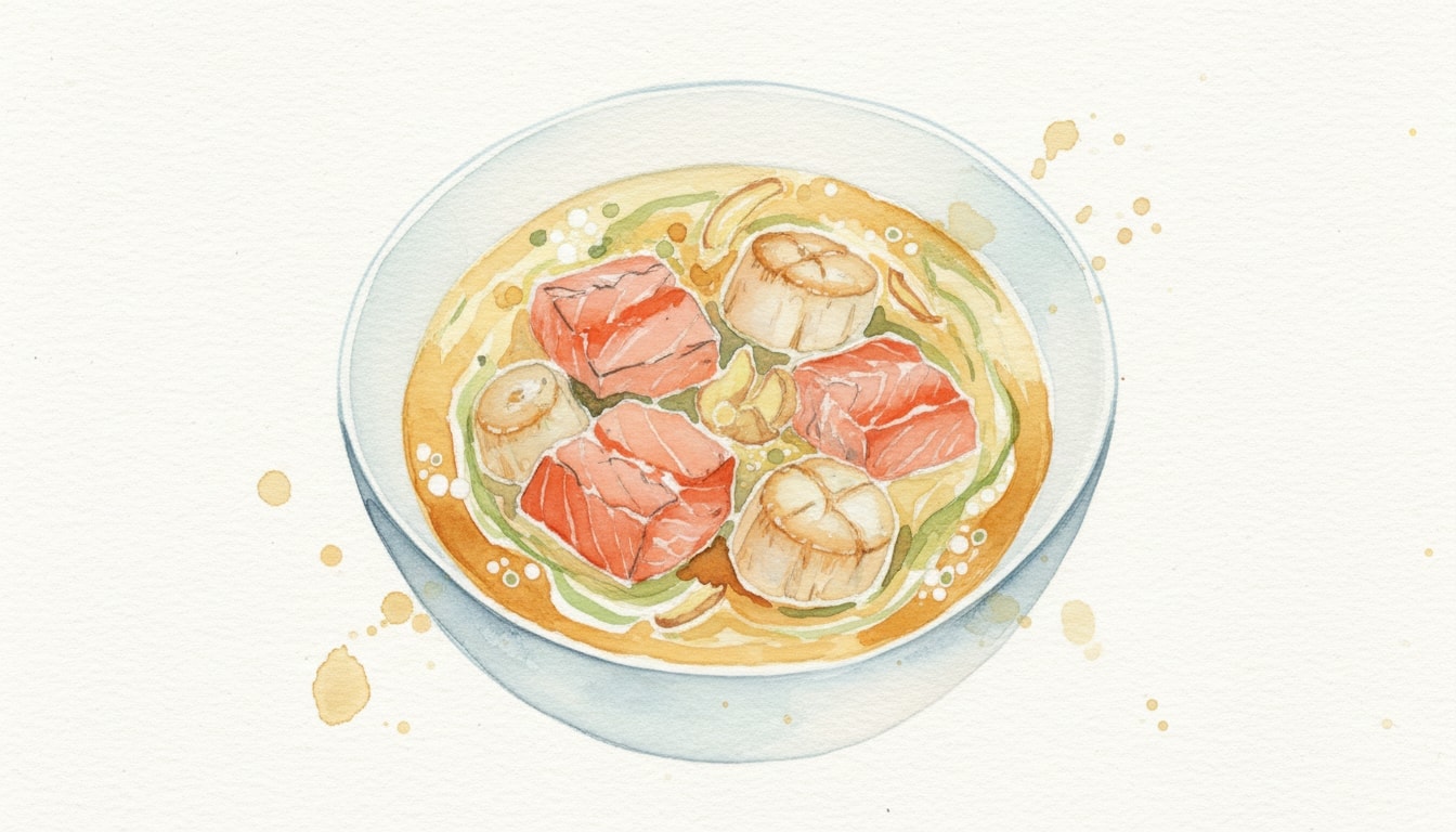 Salmon and Scallop Stew With Hard Cider and Ginger