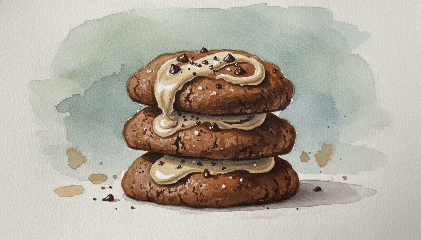 Salted Tahini Dark Chocolate Cookies